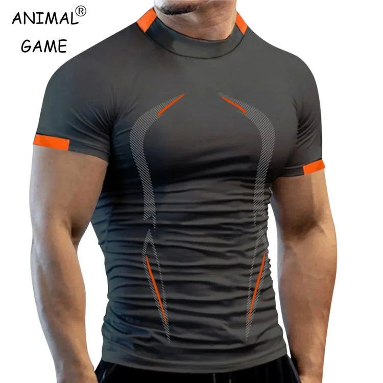 New Summer Gym Breathable T Shirt Men Quick Drying Jogging TShirt Men Training Tees Fitness Tops Running T-shirt MANDOTOS