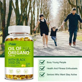 Oregano Oil Softgels - with Oregano & Black Seed Oil, for Digestion, Relieves Bloating, Boosts Immune, Antioxidant - 120pcs Roksy