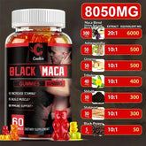 Black Maca Gummies - Performance and Mood Supplement, Supports Natural Health, Muscle Growth, Energy - 60 Gummies Roksy