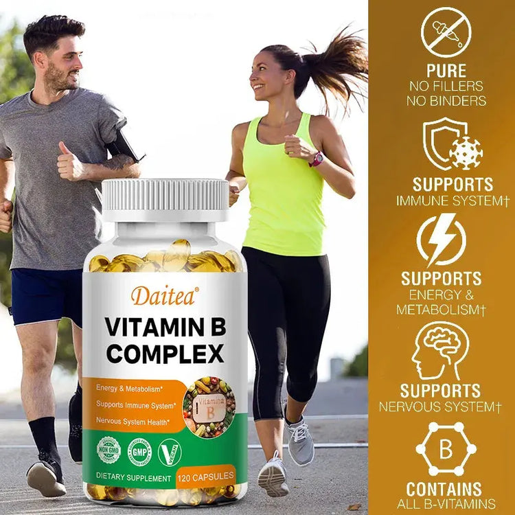 Vitamin B Complex - Stress, Immunity, Heart Health, Nervous System, Energy Metabolism Support - Non-GMO, Vegan, Gluten-Free Roksy