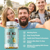 VITAMIN D3&K2 - Natural Ingredient Calcium, Bone, Teeth, Joint & Skin, Immune Support Supplement - 120 Capsules Roksy