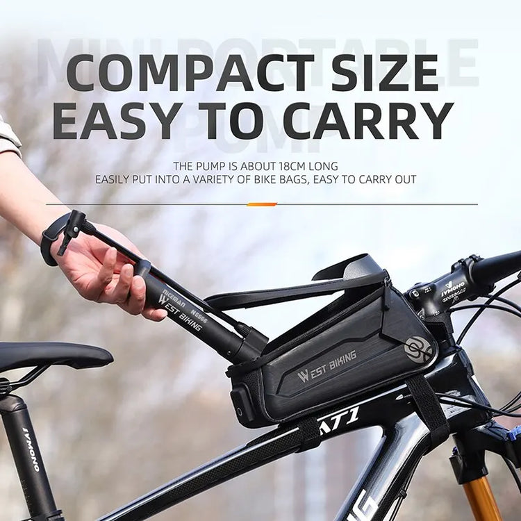 WEST BIKING MTB Bicycle Pump 80 PSI Bike Manual Air Pump Balloon Tire Inflator Schrader Valve Floor Pump Cycling Accesories Pi-Mart
