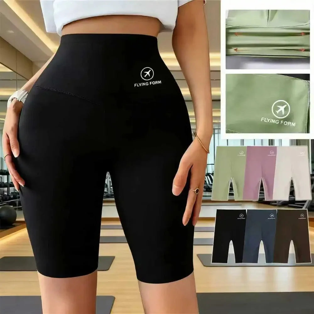 High Waist Seamless Fitness Shorts with Utility Pocket Pi-Mart