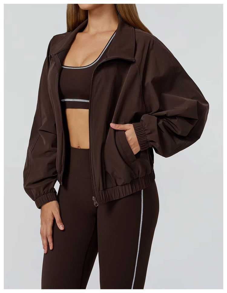 Gym & Fitness Jacket: Long Sleeve Yoga Top with Pockets 24 Hour Sport