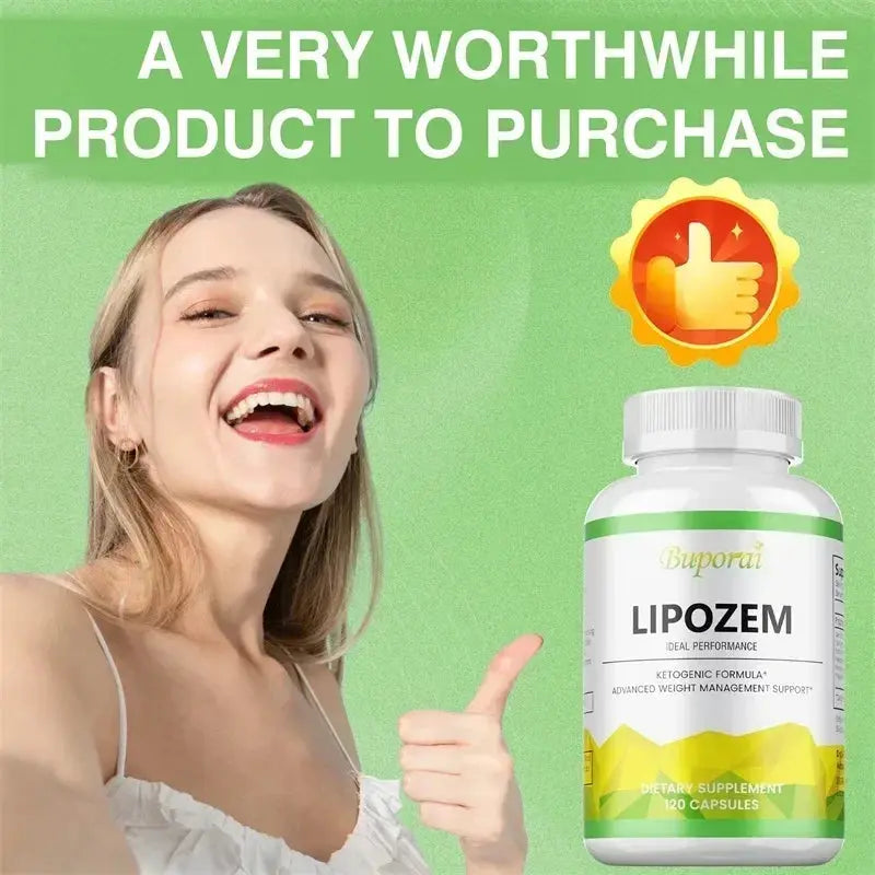 Natural Lipozem - Appetite Suppressant, Fat Burner,Relieves Bloating and Constipation, Improves Metabolism - 120 Capsules Roksy