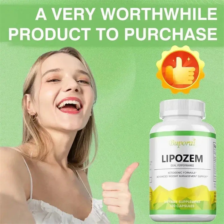 Natural Lipozem - Appetite Suppressant, Fat Burner,Relieves Bloating and Constipation, Improves Metabolism - 120 Capsules Roksy