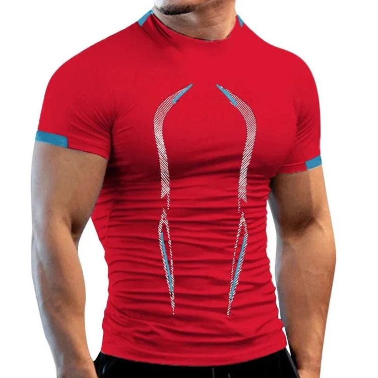 New Summer Gym Breathable T Shirt Men Quick Drying Jogging TShirt Men Training Tees Fitness Tops Running T-shirt MANDOTOS