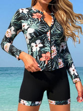 Long Sleeve Zipper Surfing Swimsuit Set THRIXINE