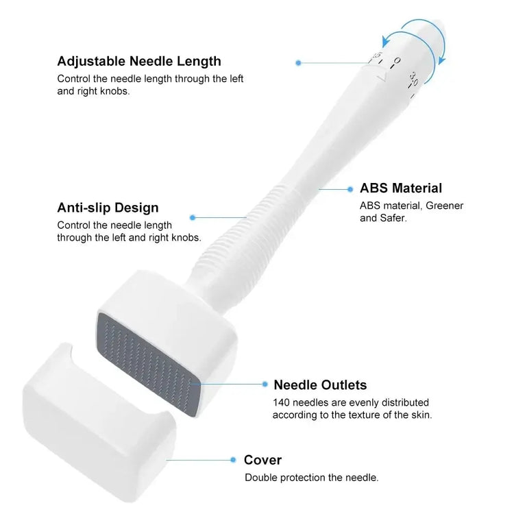Follicly™ Derma Stamp 3-Pack - 140 Adjustable Titanium Microneedles (Value Bundle) Follicly