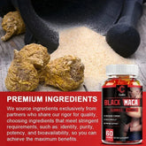 Black Maca Gummies - Performance and Mood Supplement, Supports Natural Health, Muscle Growth, Energy - 60 Gummies Roksy