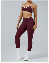Sculpting Color Block Yoga Set with Tummy Control Shorts Pi-Mart