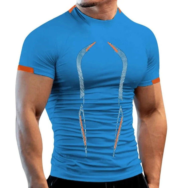 New Summer Gym Breathable T Shirt Men Quick Drying Jogging TShirt Men Training Tees Fitness Tops Running T-shirt MANDOTOS