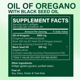 Oregano Oil Softgels - with Oregano & Black Seed Oil, for Digestion, Relieves Bloating, Boosts Immune, Antioxidant - 120pcs Roksy