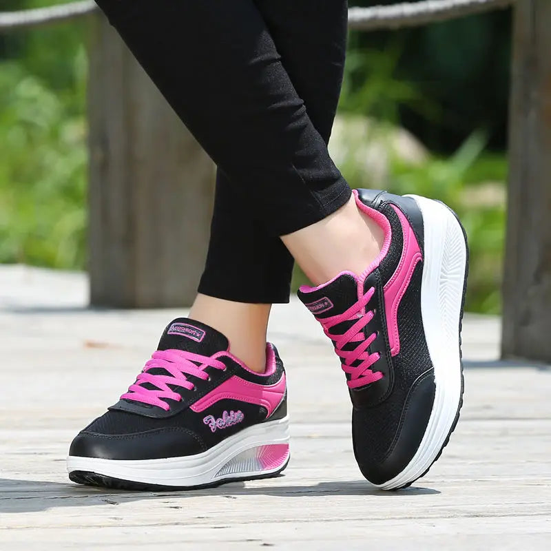 Women Breathable Lightweight Platform Walking Sneakers Pi-Mart