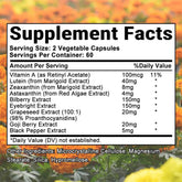 Lutein Eye + Vitamins - 9 in 1 Zeaxanthin Eyebright Bilberry Supplement Retina Eye Lens Healthy Night Vision Roksy