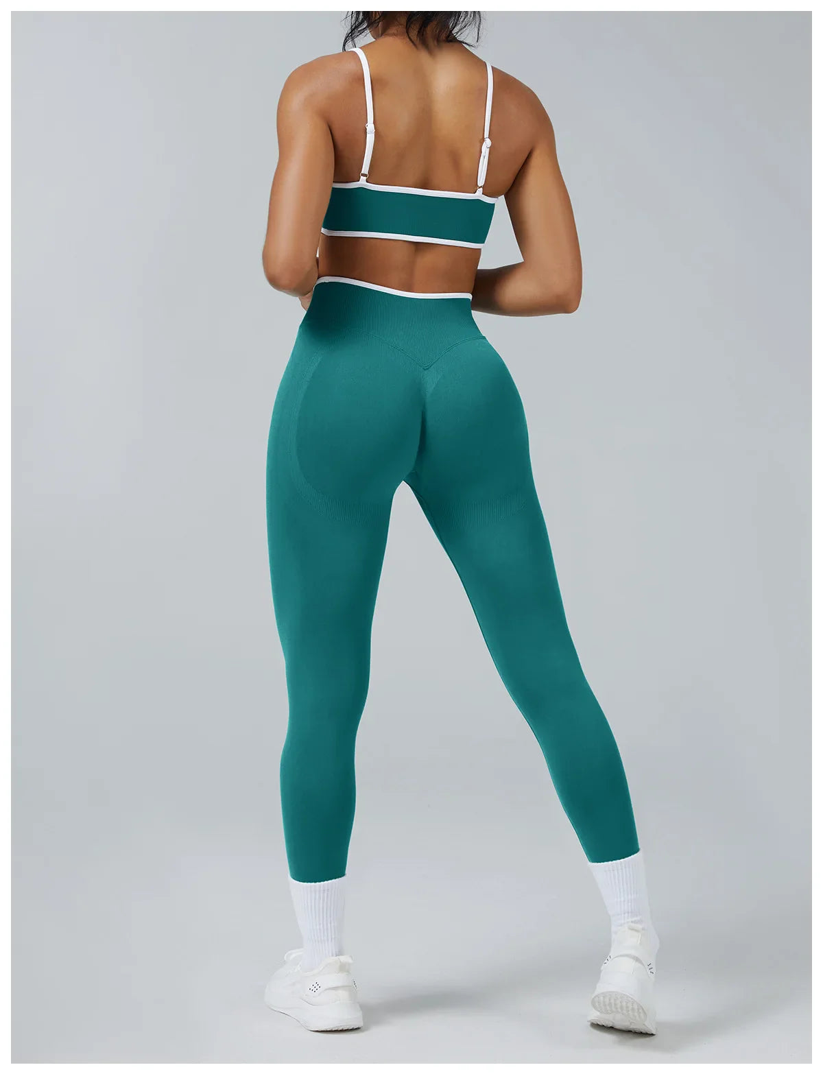 Sculpting Color Block Yoga Set with Tummy Control Shorts Pi-Mart