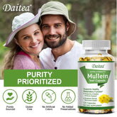 Natural Mullein Leaf Capsules Herbal Supplement for Lung Cleanse, Supports Healthy Respiratory Function, 120 Capsules Roksy