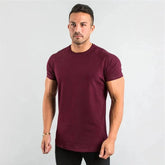 T Shirt Men Casual Short Sleeve Muscle Joggers Bodybuilding Tshirt Male Gym Fitness Tops Tee Streetwear Slim Fit Summer T-shirt MANDOTOS