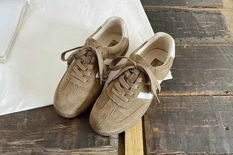 Retro Genuine Leather Flat Shoes for Women 24 Hour Sport