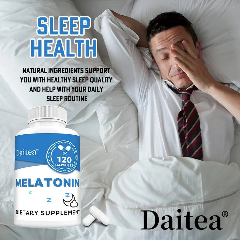 Melatonin Supplement Capsules 5 Mg - Natural Sleep Support, Relaxation and Calmness, Promotes Sleep Quality Roksy