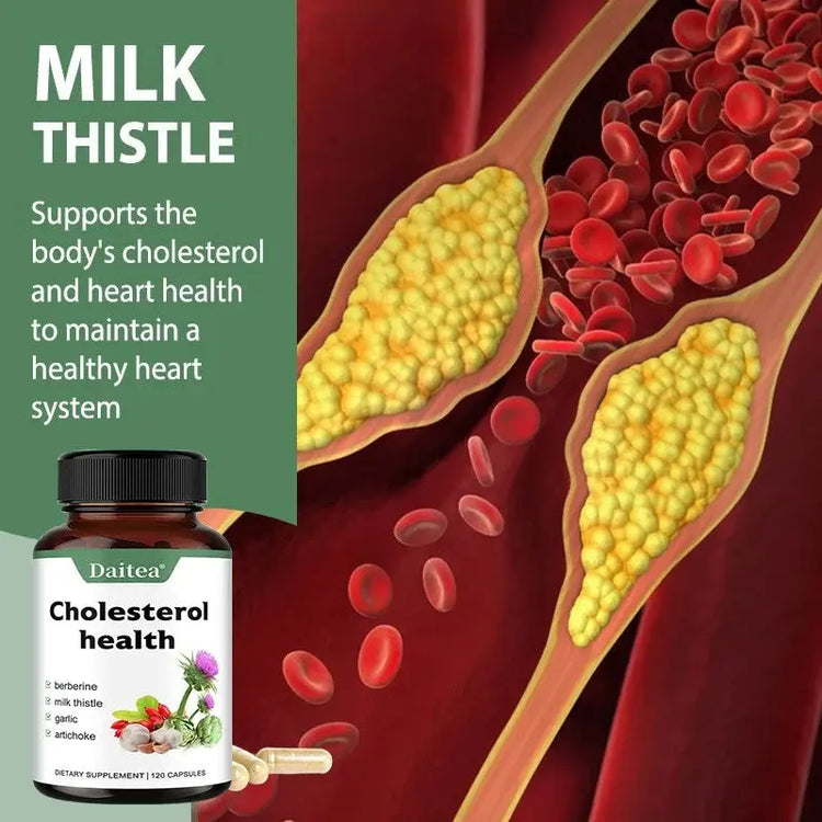 Supplements for Cholesterol Health - Natural Support for Heart, Liver, Digestive and Metabolic Health, 120 Vegetarian Capsules Roksy