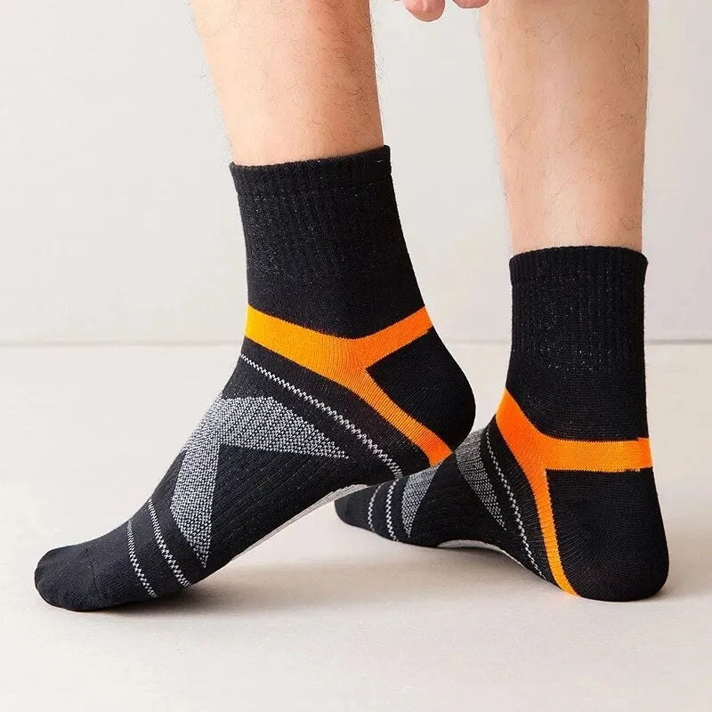3 Pairs Men's Socks Hiking Black Sports Basketball Socks Casual Soft Running Summer Absorb Sweat Breathable Male Sokken Gifts Pi-Mart