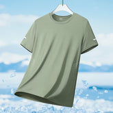 Running T-shirt Men Summer Ice Silk Thin Top Reflective Printing Quick Dry Short Sleeve Breathable Fitness Sports T-shirt 5XL Pi-Mart