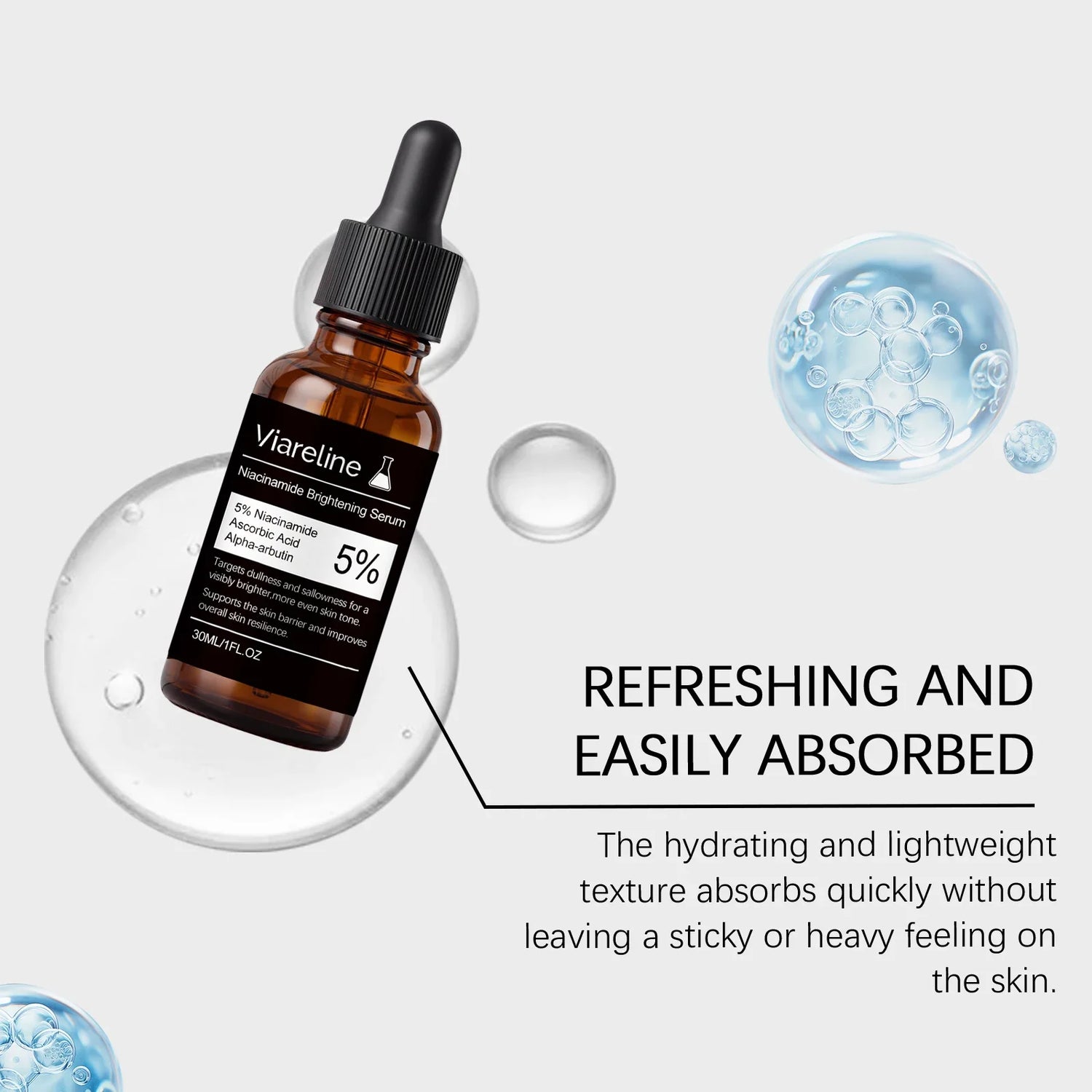 5% Niacinamide Brighten Serum Fade Dark Spots Even Skin Tone Improve Dullness Shrink Pores Moisturizing Hydration Sensitive Skin Pi-Mart