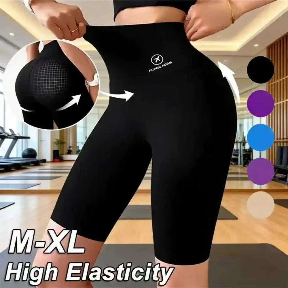 High Waist Seamless Fitness Shorts with Utility Pocket Pi-Mart