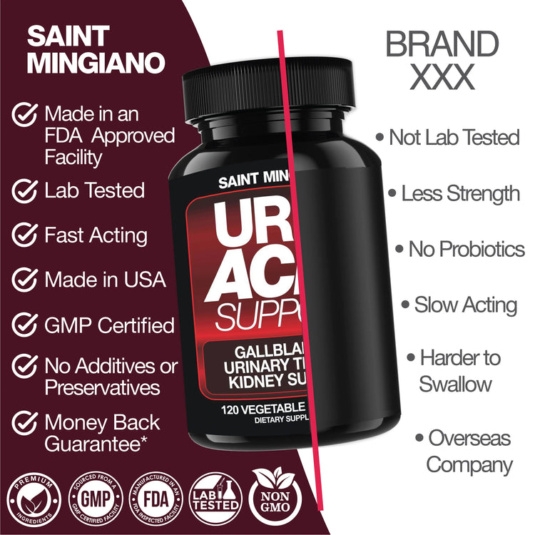 Uric Acid Support – 120 Capsules Saint Mingiano - Supplements & Wellness Dedicated to Holistic Health