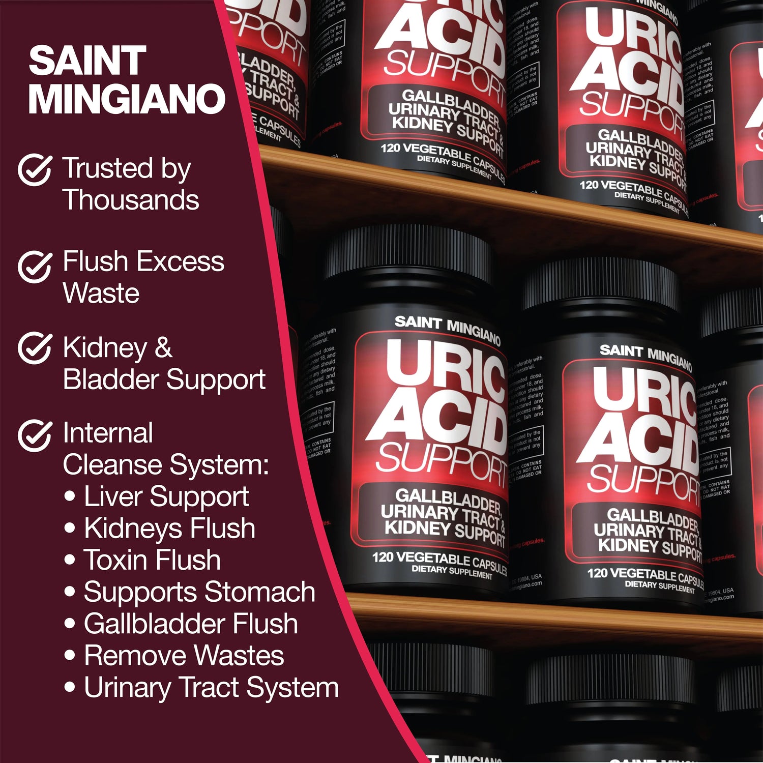 Uric Acid Support – 120 Capsules Saint Mingiano - Supplements & Wellness Dedicated to Holistic Health