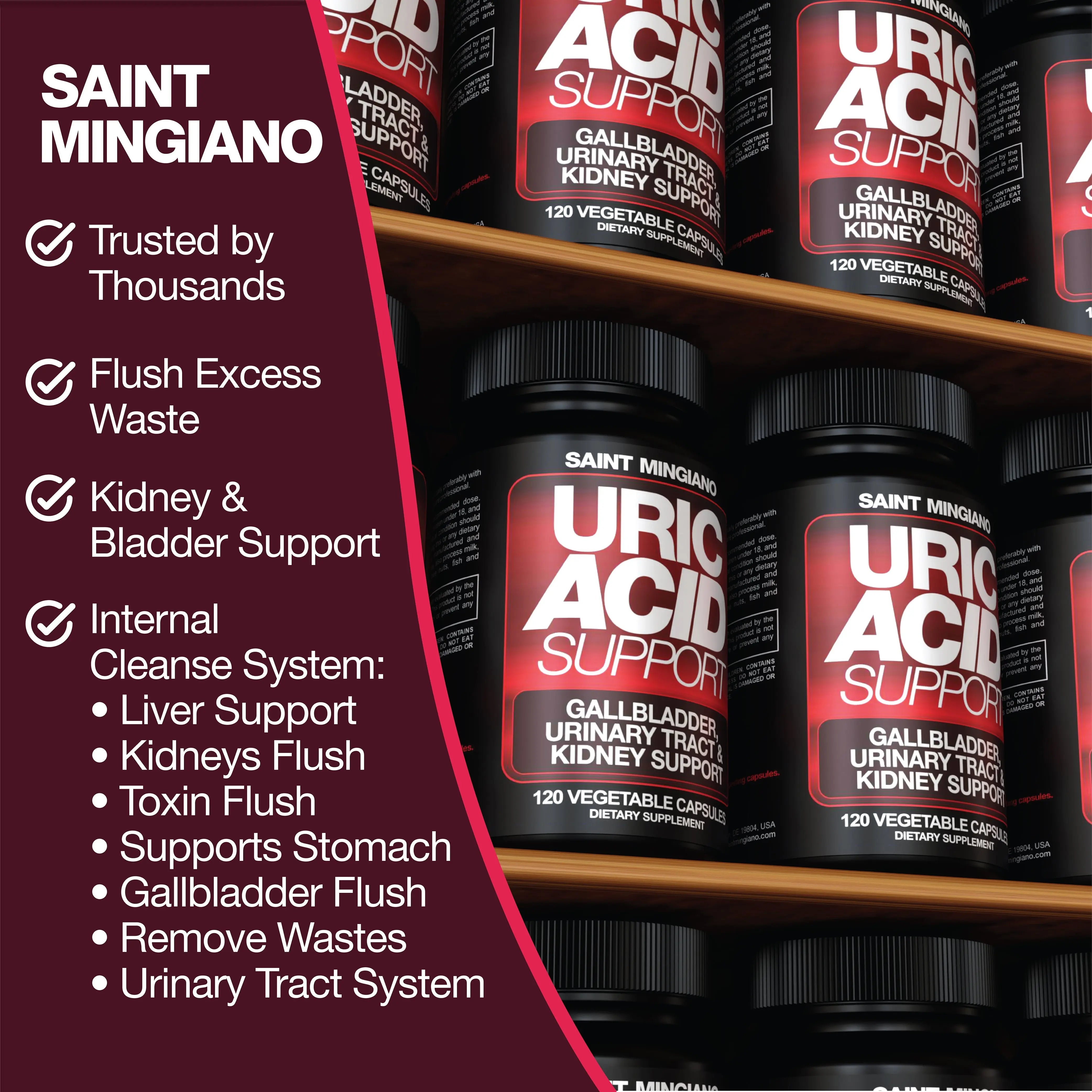Uric Acid Support – 120 Capsules Saint Mingiano - Supplements & Wellness Dedicated to Holistic Health