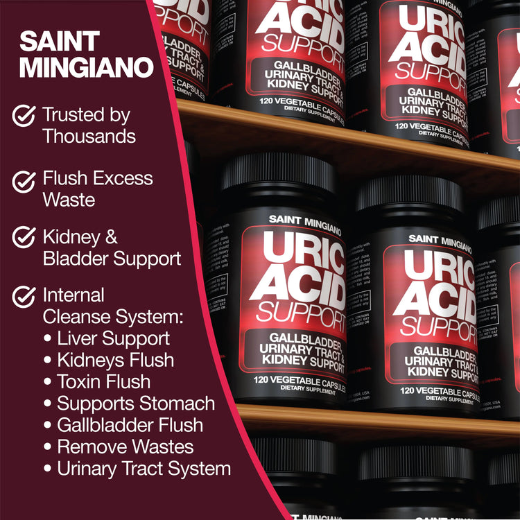 Uric Acid Support – 120 Capsules Saint Mingiano - Supplements & Wellness Dedicated to Holistic Health