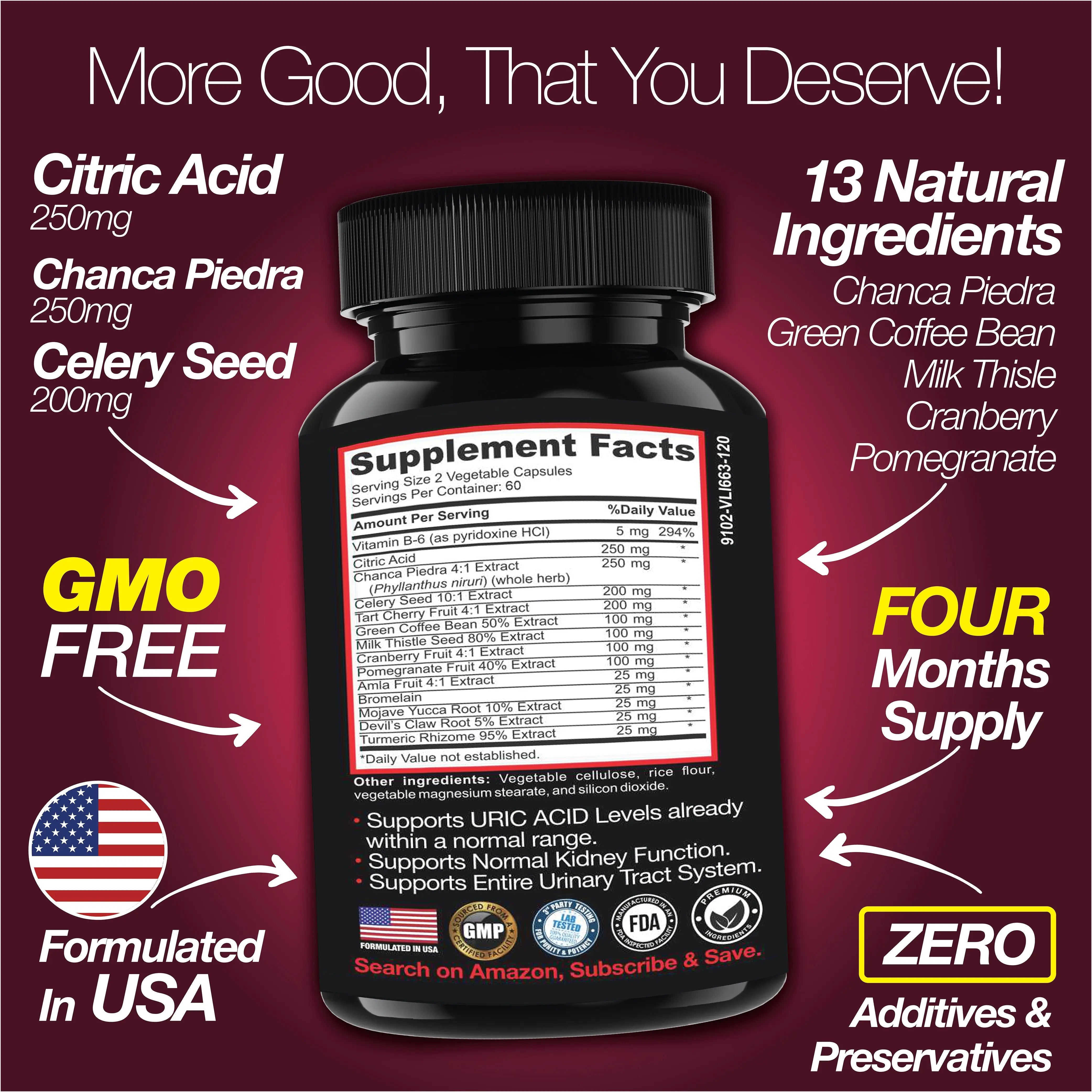 Uric Acid Support – 120 Capsules Saint Mingiano - Supplements & Wellness Dedicated to Holistic Health