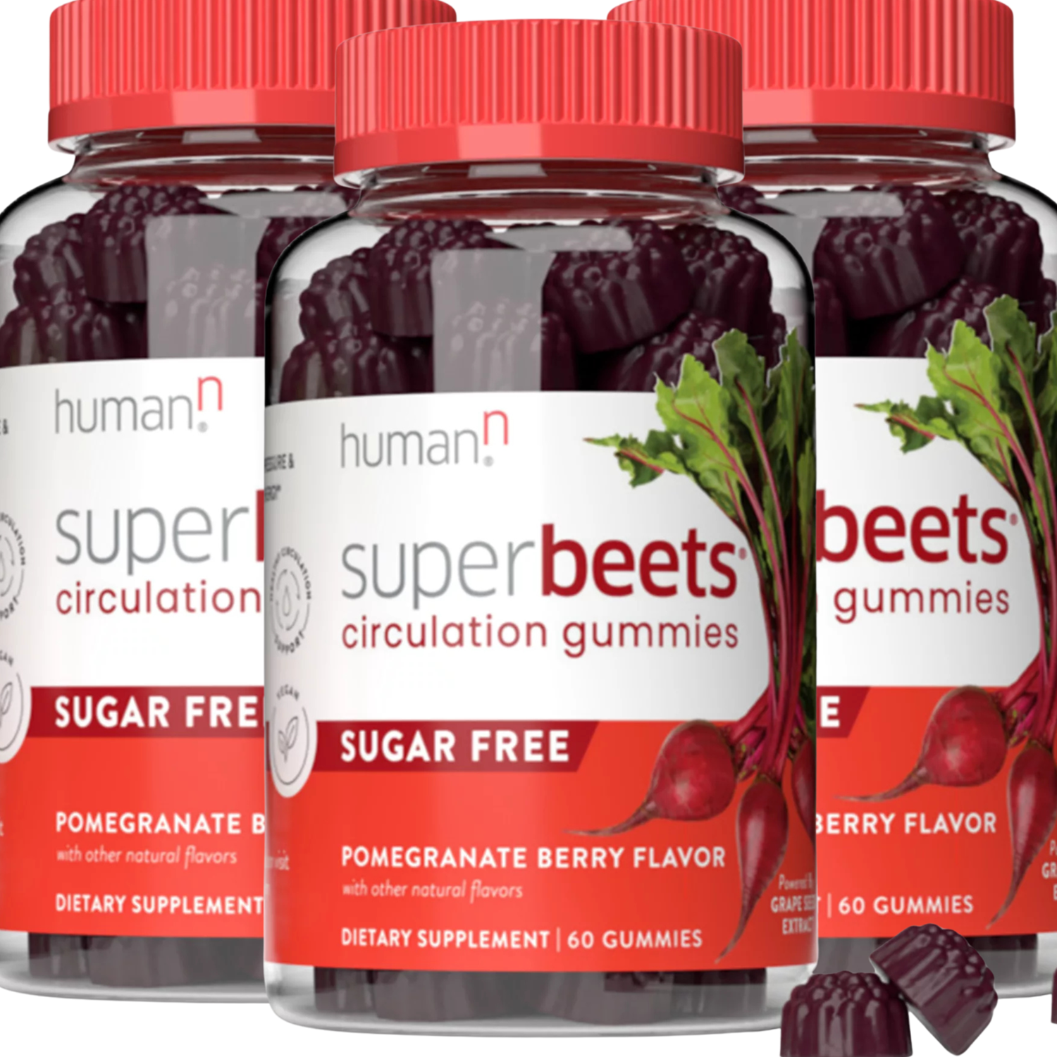 humanN SuperBeets Circulation Gummies – 60 Count (Pack of 2) | Heart-Healthy Energy with Grape Seed Extract & Beet Root Powder Ballimart