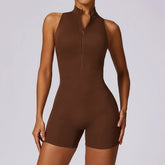 Fitness Yoga Jumpsuit With Zipper Summer Backless Shorts Jumpsuit Bodysuit For Women Clothing Vain Products