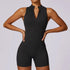Fitness Yoga Jumpsuit With Zipper Summer Backless Shorts Jumpsuit Bodysuit For Women Clothing Vain Products