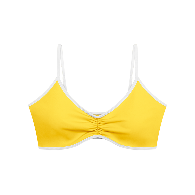 Loki & Ivy Color Block Ruched V-Neck Sports Bra THRIXINE