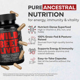 Grass-Fed Beef Liver Capsules, 30 servings – Vitality & Immune Boost from Ancestral Nutrition Wild Foods