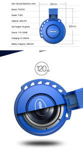 Bike Bell Charging Speaker USB Recharged Mini Electric Bike Horn 4 Modes Cycling Electric Bicycle Accessories For Scooter Electric Bike Horn Cycling Bicycle Scooter Horn Battery Waterproof Bicycle Accessories For Kid Stevvex