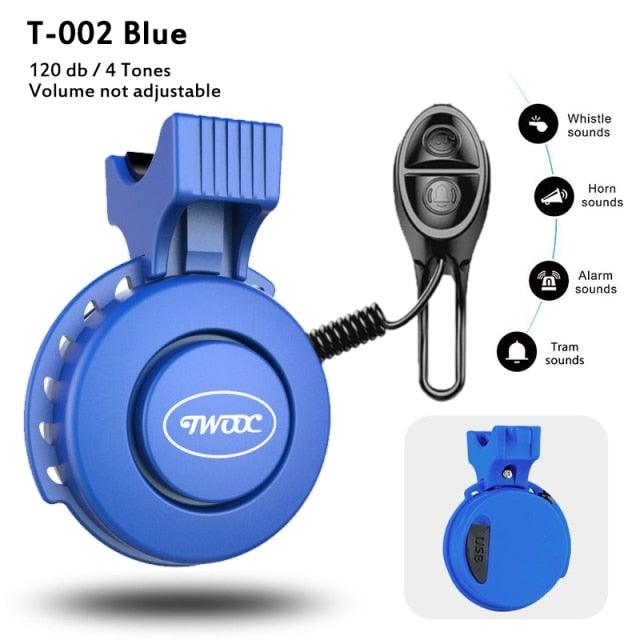 Bike Bell Charging Speaker USB Recharged Mini Electric Bike Horn 4 Modes Cycling Electric Bicycle Accessories For Scooter Electric Bike Horn Cycling Bicycle Scooter Horn Battery Waterproof Bicycle Accessories For Kid Stevvex