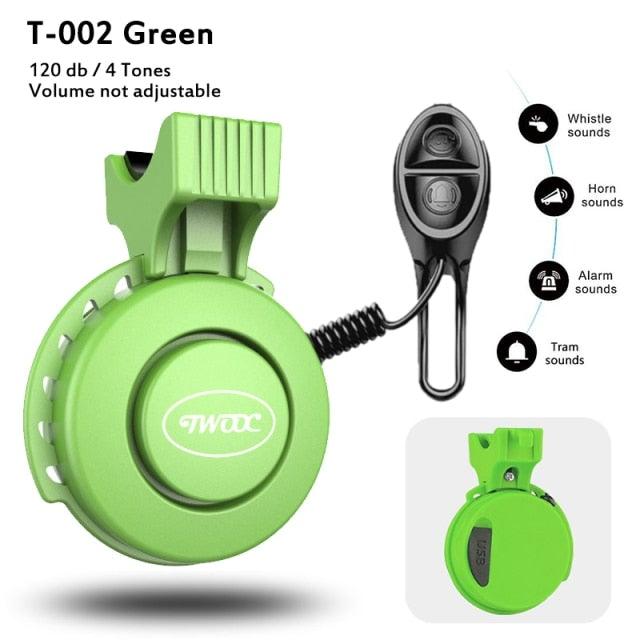 Bike Bell Charging Speaker USB Recharged Mini Electric Bike Horn 4 Modes Cycling Electric Bicycle Accessories For Scooter Electric Bike Horn Cycling Bicycle Scooter Horn Battery Waterproof Bicycle Accessories For Kid Stevvex