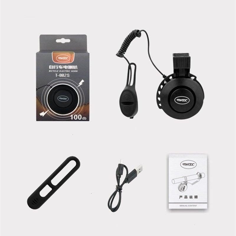 Bike Bell Charging Speaker USB Recharged Mini Electric Bike Horn 4 Modes Cycling Electric Bicycle Accessories For Scooter Electric Bike Horn Cycling Bicycle Scooter Horn Battery Waterproof Bicycle Accessories For Kid Stevvex