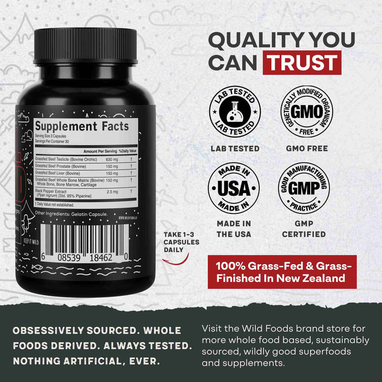 Bull Blend, 30 servings – Natural Male Hormone & Energy Support Wild Foods