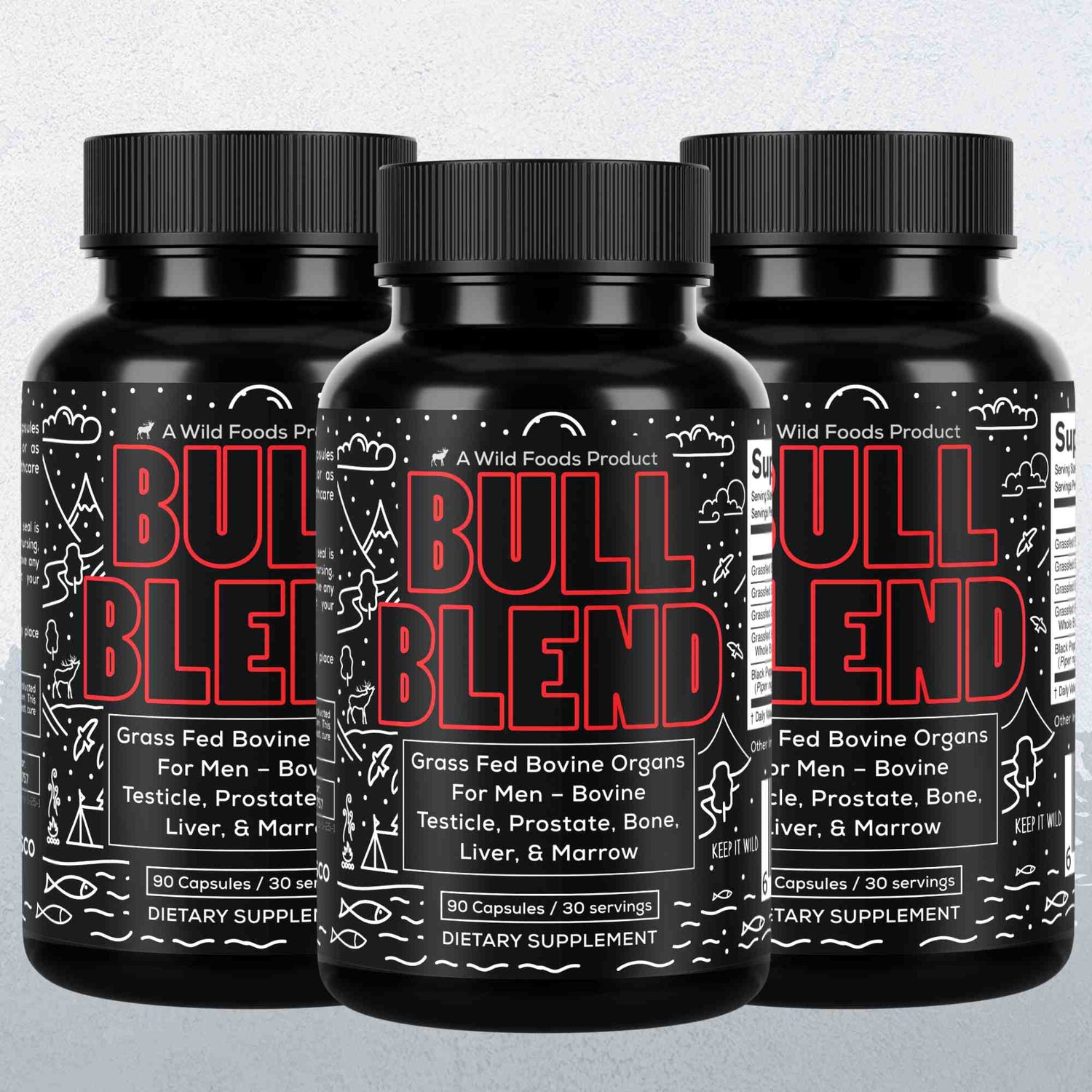 Bull Blend, 30 servings – Natural Male Hormone & Energy Support Wild Foods