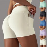 Yoga Shorts With Phone Pocket Design Fitness Sports Pants For Women Clothing Vain Products