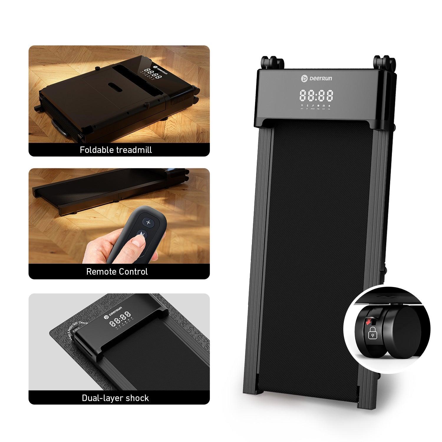 DeerRun Z20 Foldable Walking Pad Treadmill – Ultra Compact with LED Display DeerRun®