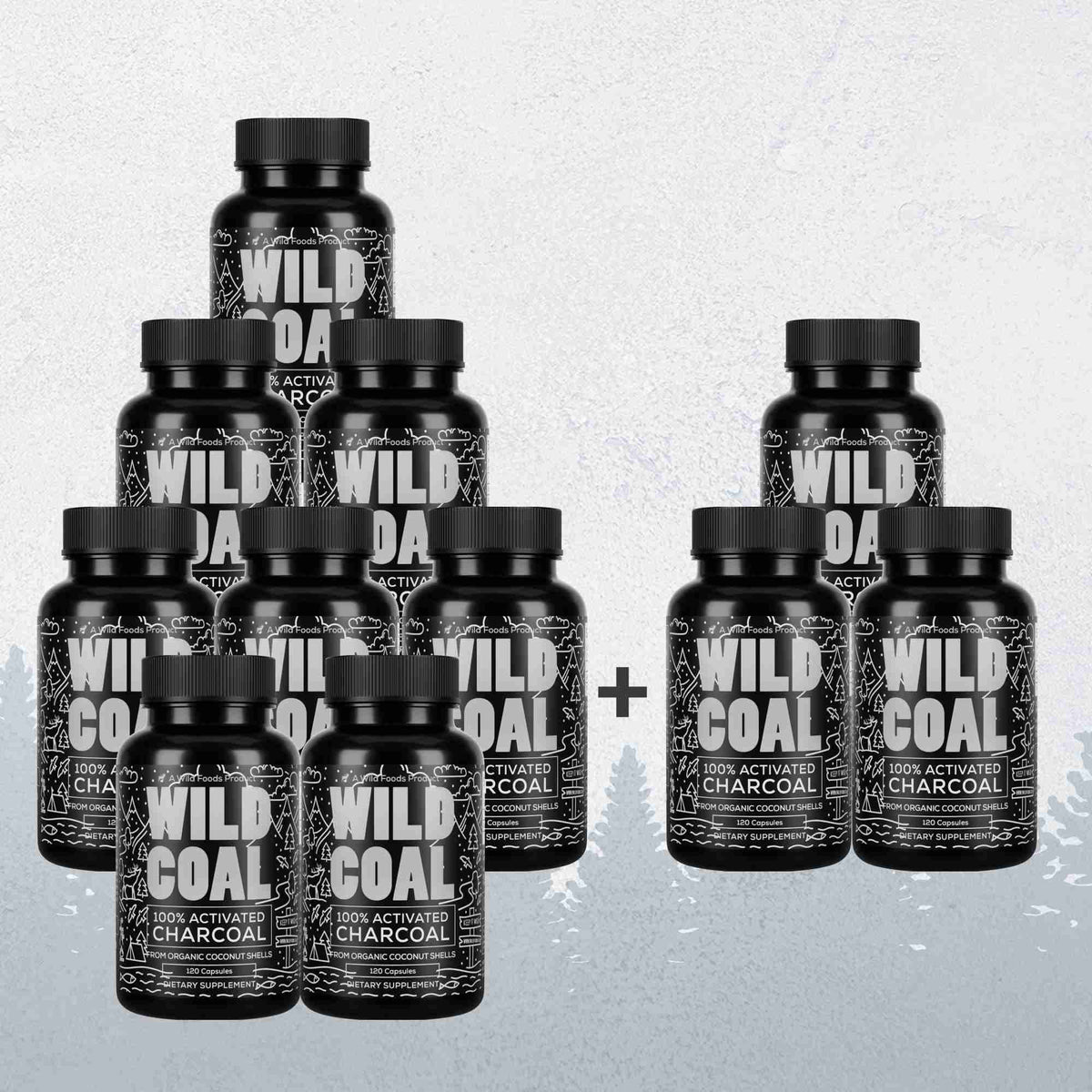 Activated Charcoal Capsules, 60 servings - Made from 100% Organic Coconuts Wild Foods