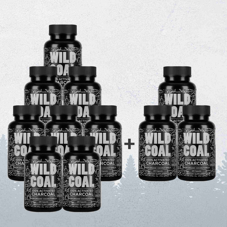 Activated Charcoal Capsules, 60 servings - Made from 100% Organic Coconuts Wild Foods