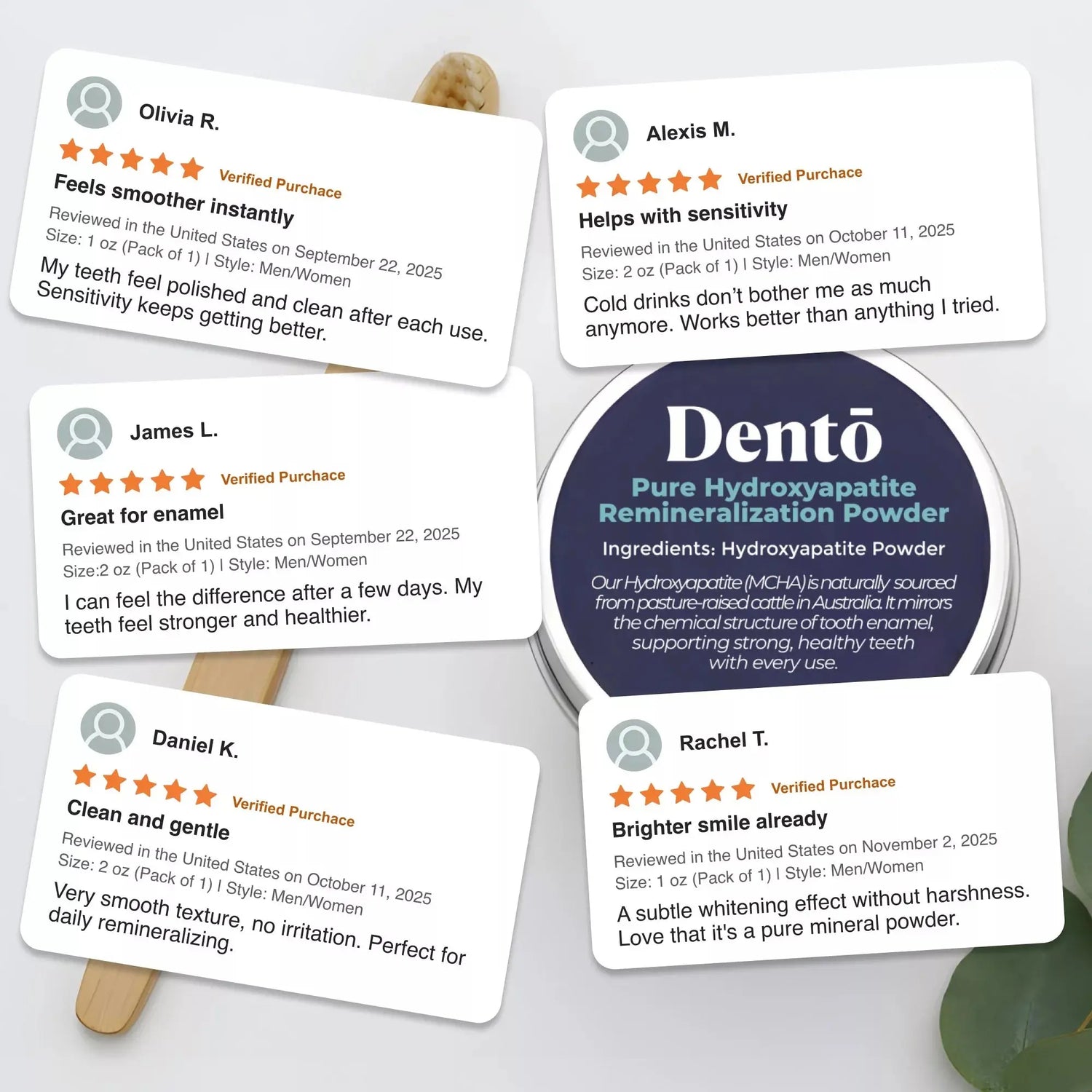 Dentō 100% Hydroxyapatite Remineralization Powder Wild Foods